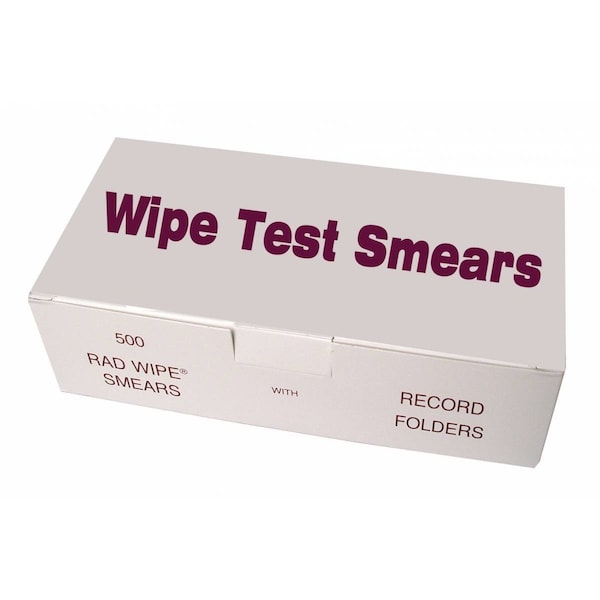 Radiation Service Wipe Test Smears w/ Record Folders, Velour, 500/PK